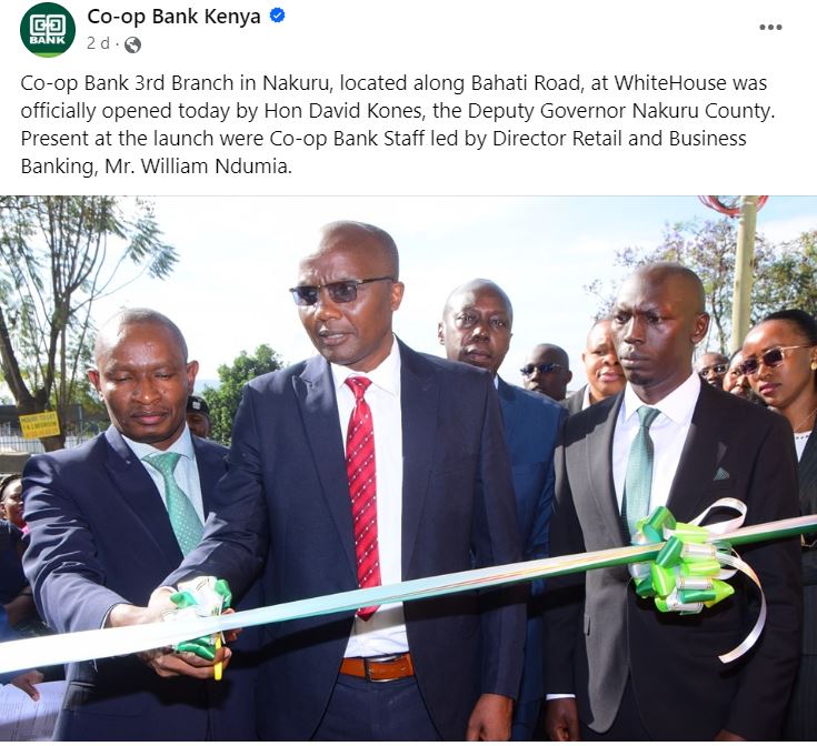 The branch was officially opened by Hon David Kones, the Deputy Governor of Nakuru County.